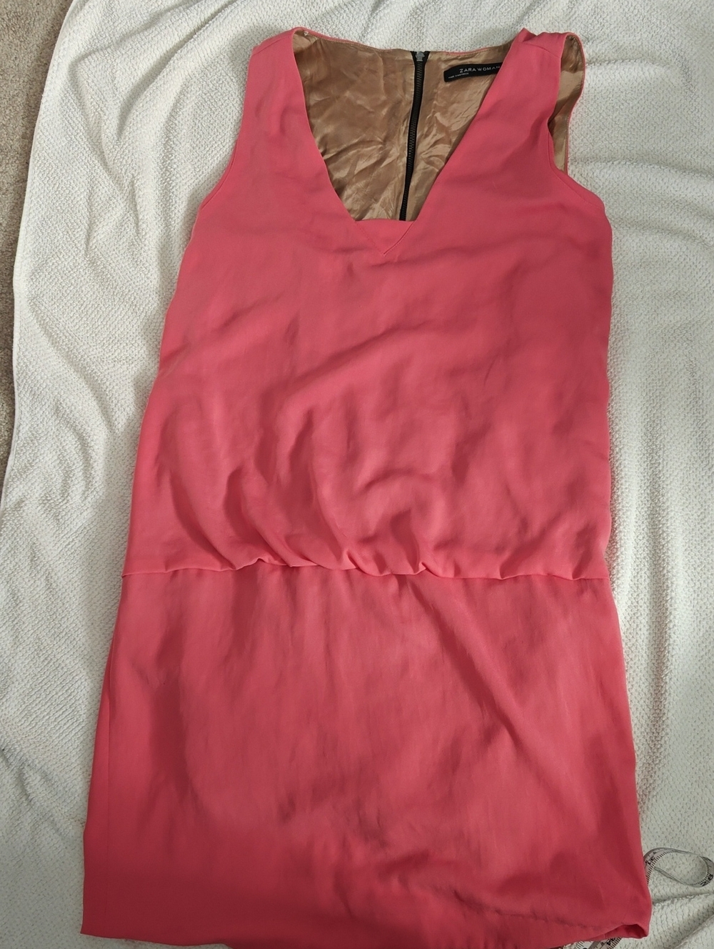 Zara Coral Pink Sleeveless Mini Dress Small